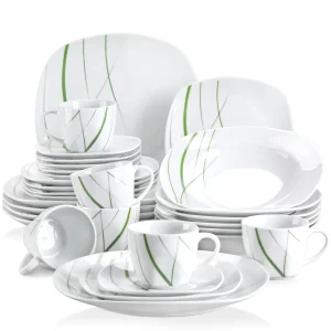 30-Piece Kitchen Green Line Porcelain