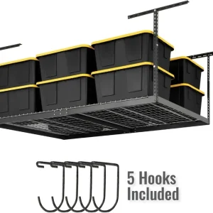 Heavy Duty Garage Ceiling Rack, 600lb Cap. Adj.12-24 in. ht.