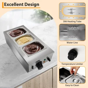 Chocolate Melting Machine Stainless Steel 2or3 Tanks