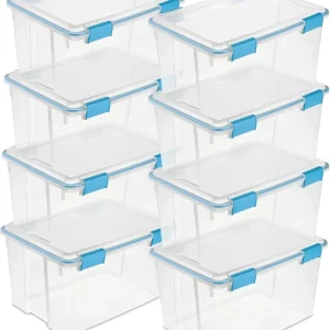8 Pack 54 Qt. Hvy. Duty Containers w/Latching Lids