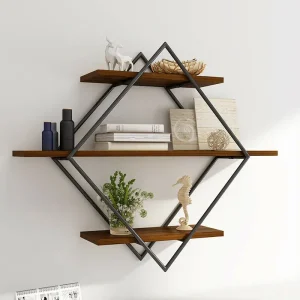 Geometry Wood Floating Shelf Heavy Duty