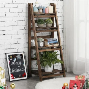 Folding 4 Tier Ladder Shelf