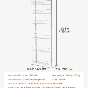 6/8/9/10 Tier Over the Door Pantry, Heavy-Duty Steel